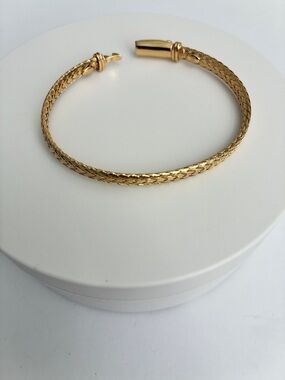 Gold Braided 925 Sterling Silver Bracelet